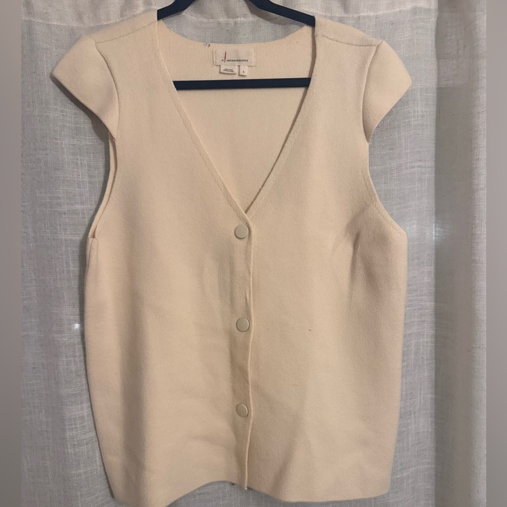 Anthropologie Cream Knit Top